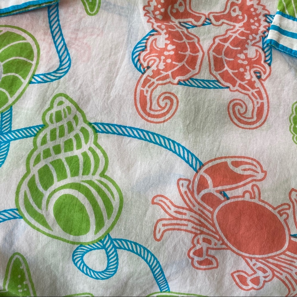 Gretchen Scott Designs Sea Life Crab Sea Horse Seashell Tunic Top w Measurements - Picture 7 of 7